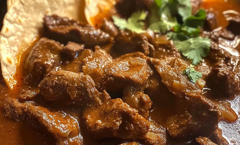 Classic Carne Guisada with Homemade Flour Tortillas