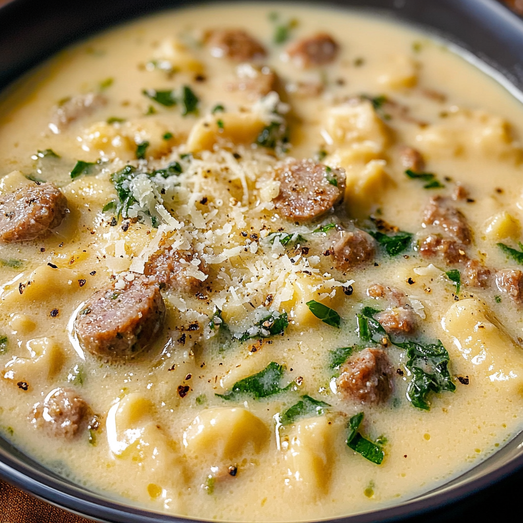 Italian Sausage and Parmesan Cream Soup