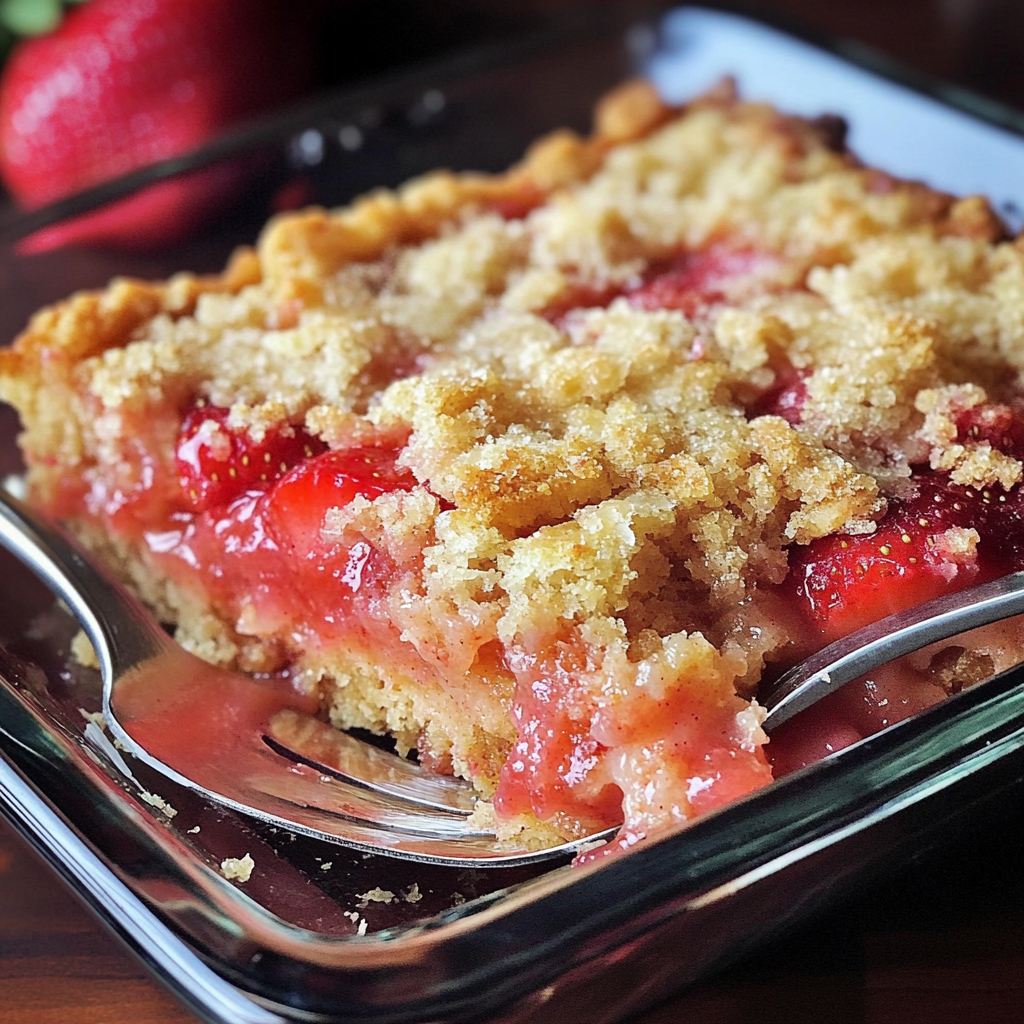 Simple Strawberry Rhubarb Dump Cake