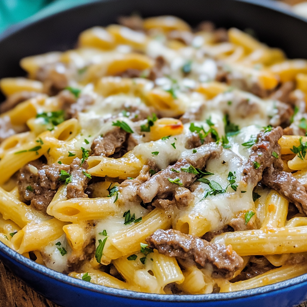 One-Pot Philly Cheesesteak Pasta: Where Comfort Meets Convenience!