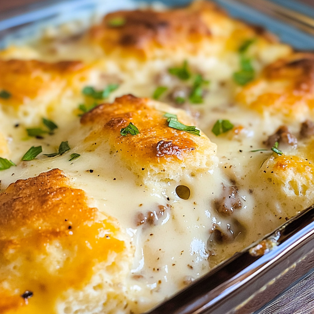 Easy Biscuits and Gravy Breakfast Casserole: A Hearty Morning Meal
