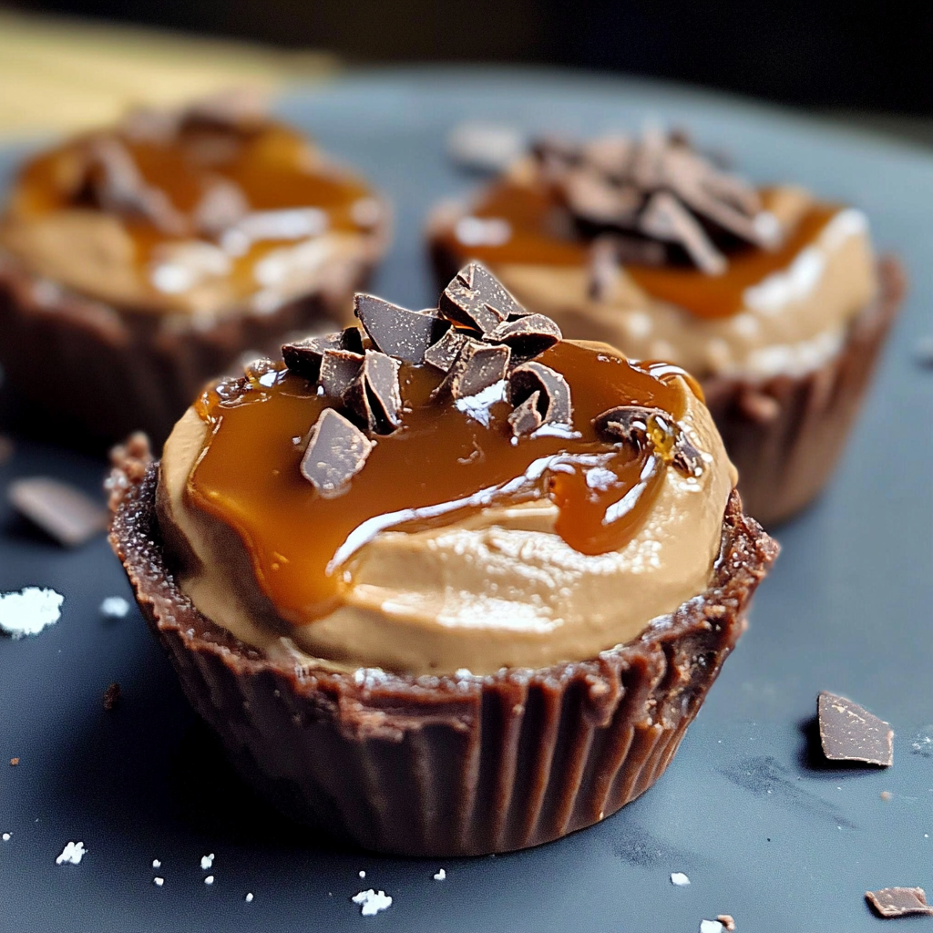 Salted Caramel Chocolate Mousse Cups