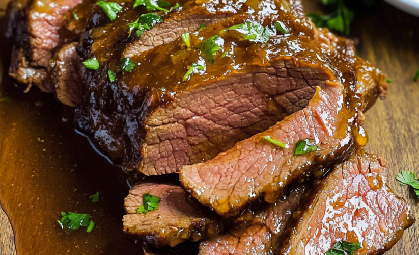 Slow Cooker Beef with Brown Sugar Honey Glaze