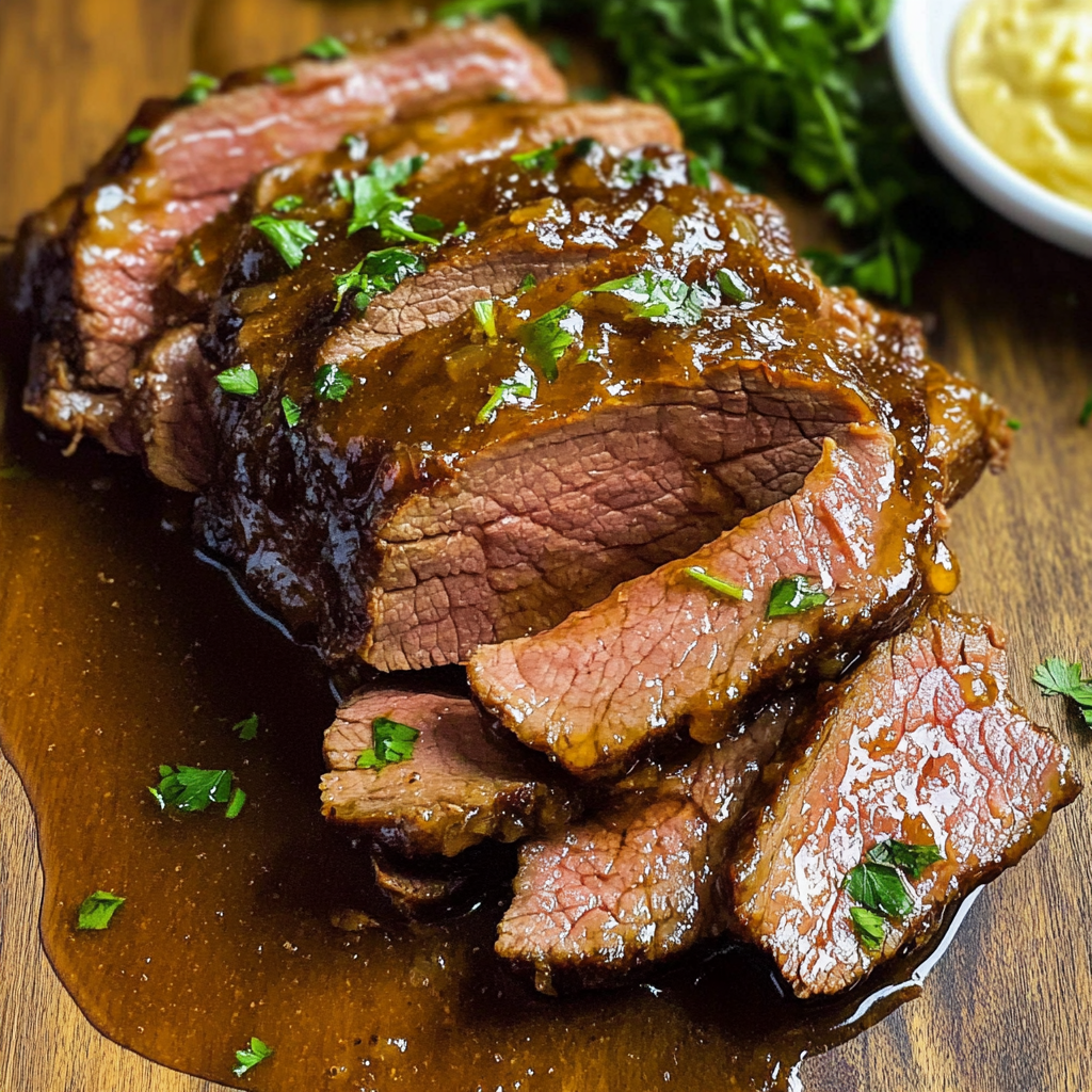 Slow Cooker Beef with Brown Sugar Honey Glaze