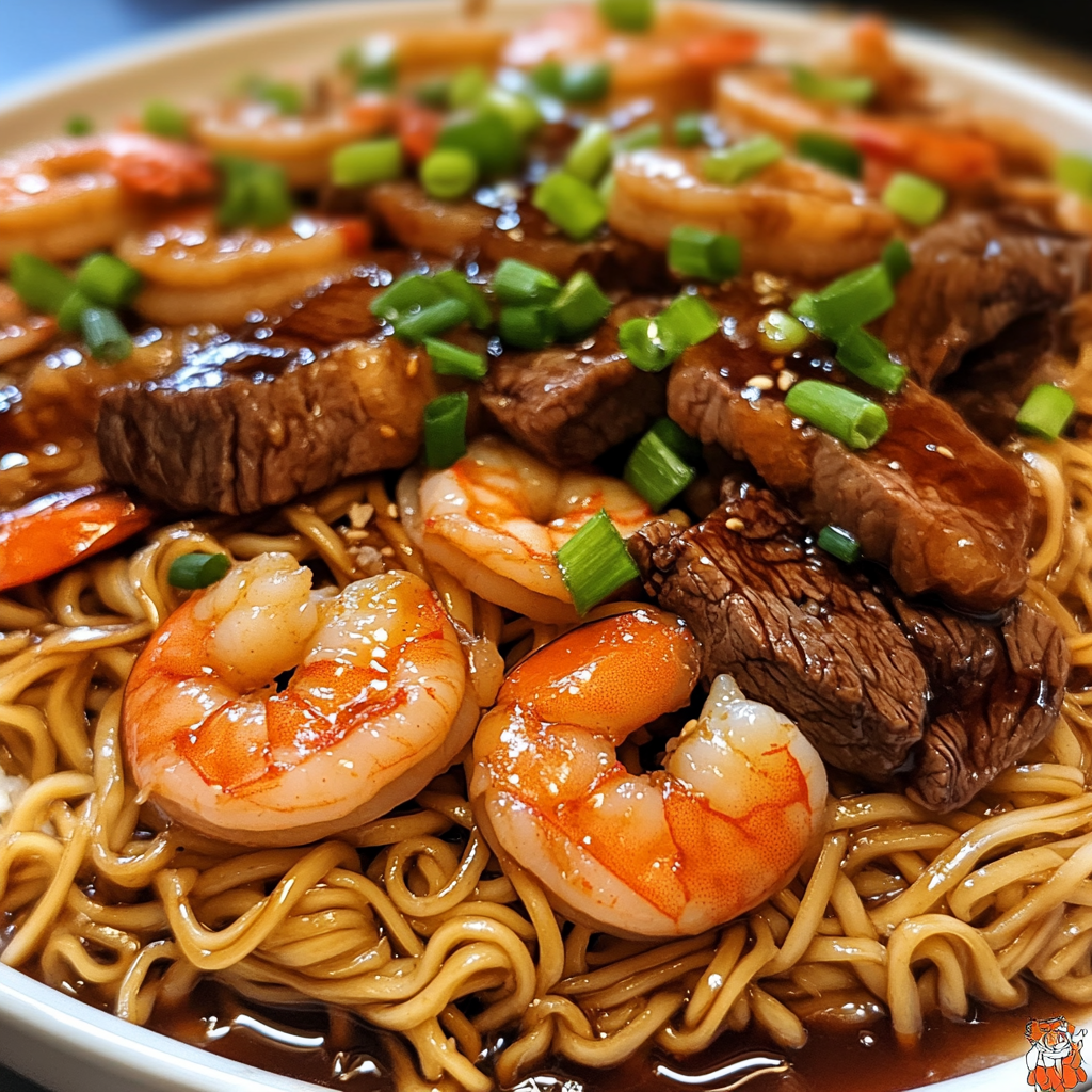 The Ultimate Shrimp & Teriyaki Steak Noodles Recipe