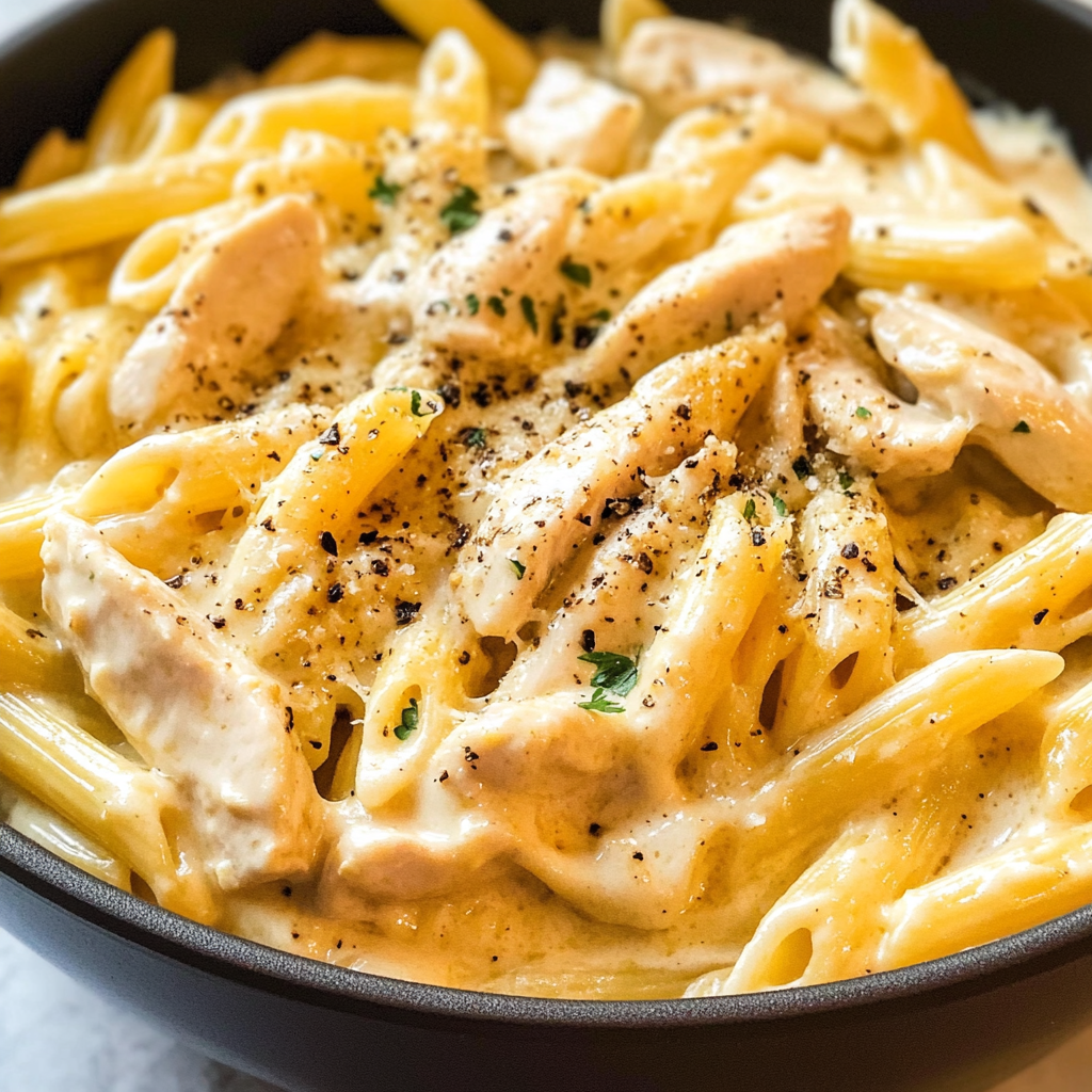 Easy Creamy White Cheddar Chicken Pasta