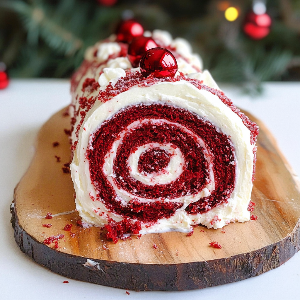 Festive Red Velvet Yule Log Recipe