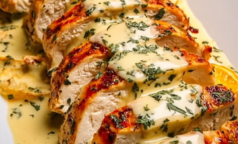 Juicy Baked Caesar Chicken with Parmesan Sauce