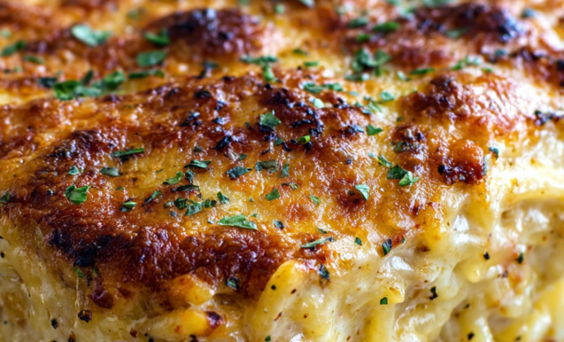 Baked Cream Cheese Spaghetti Casserole