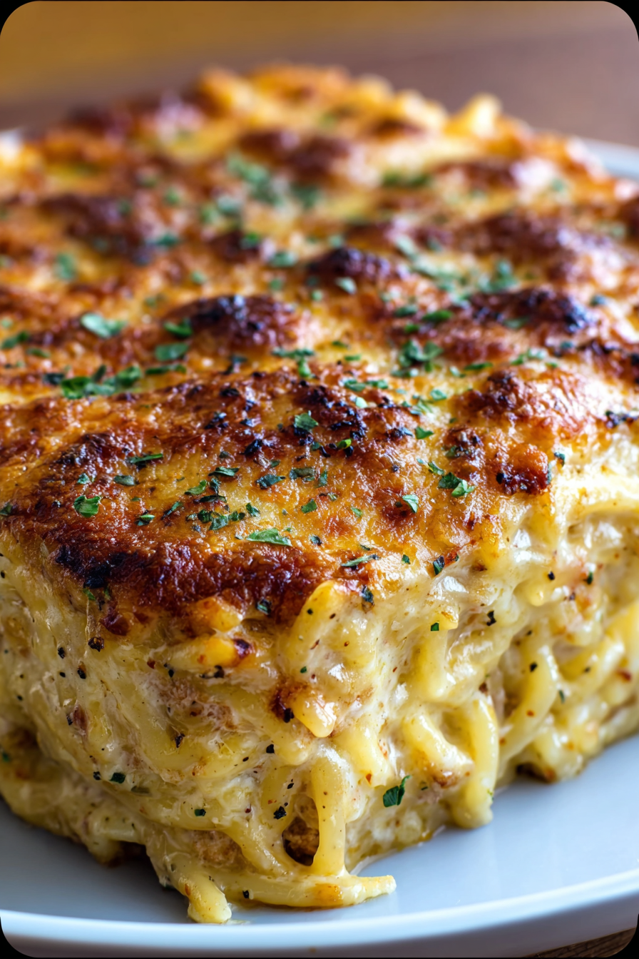 Baked Cream Cheese Spaghetti Casserole