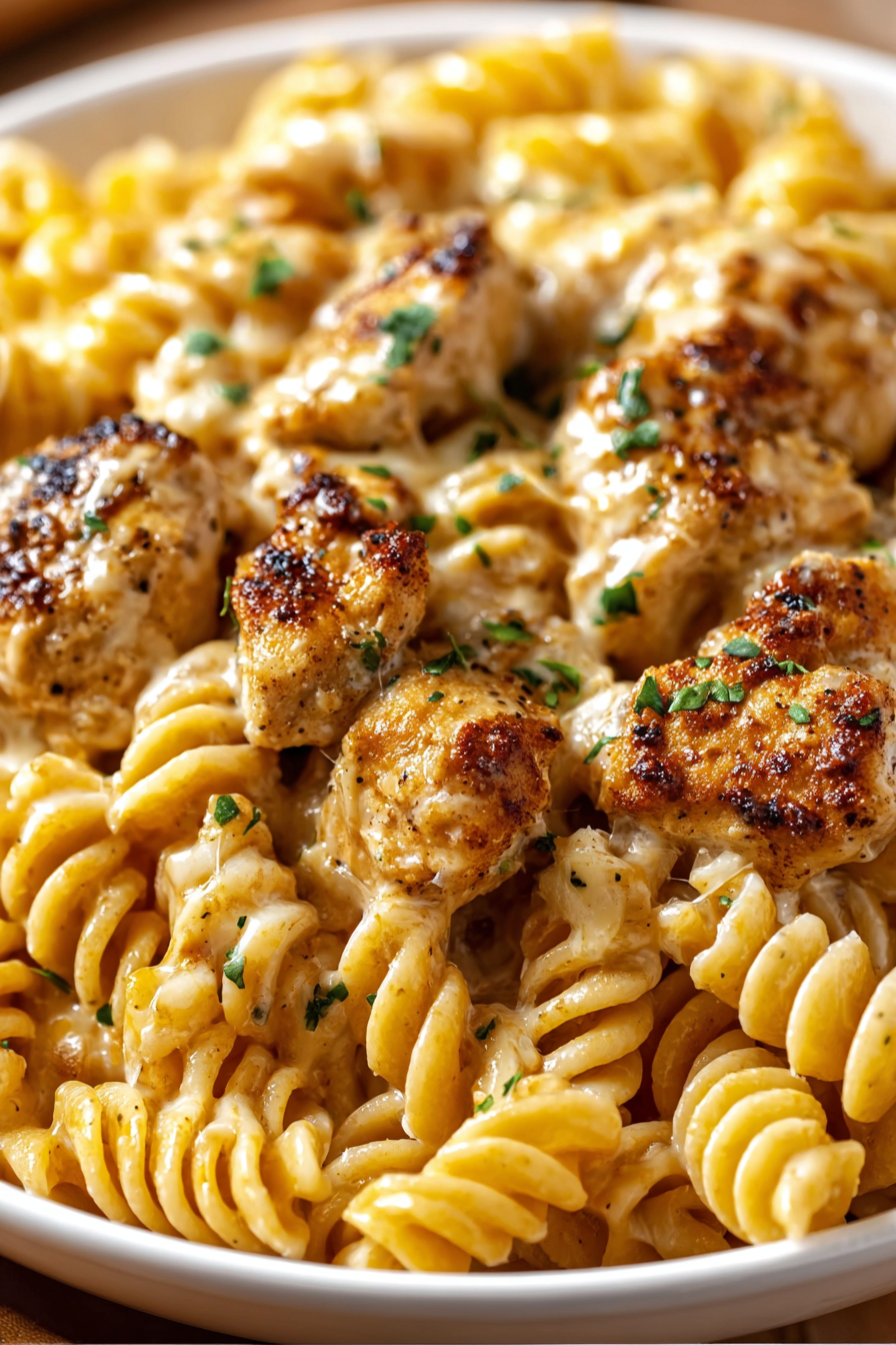 Cheesy Cajun Garlic Chicken Rotini