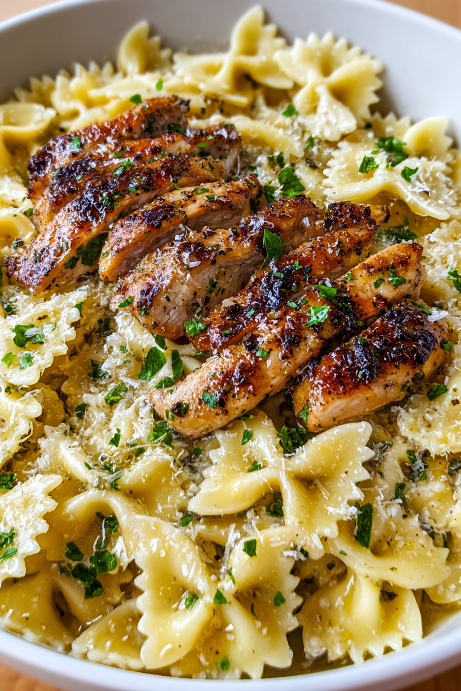 Bowtie Lemon Garlic Chicken Pasta