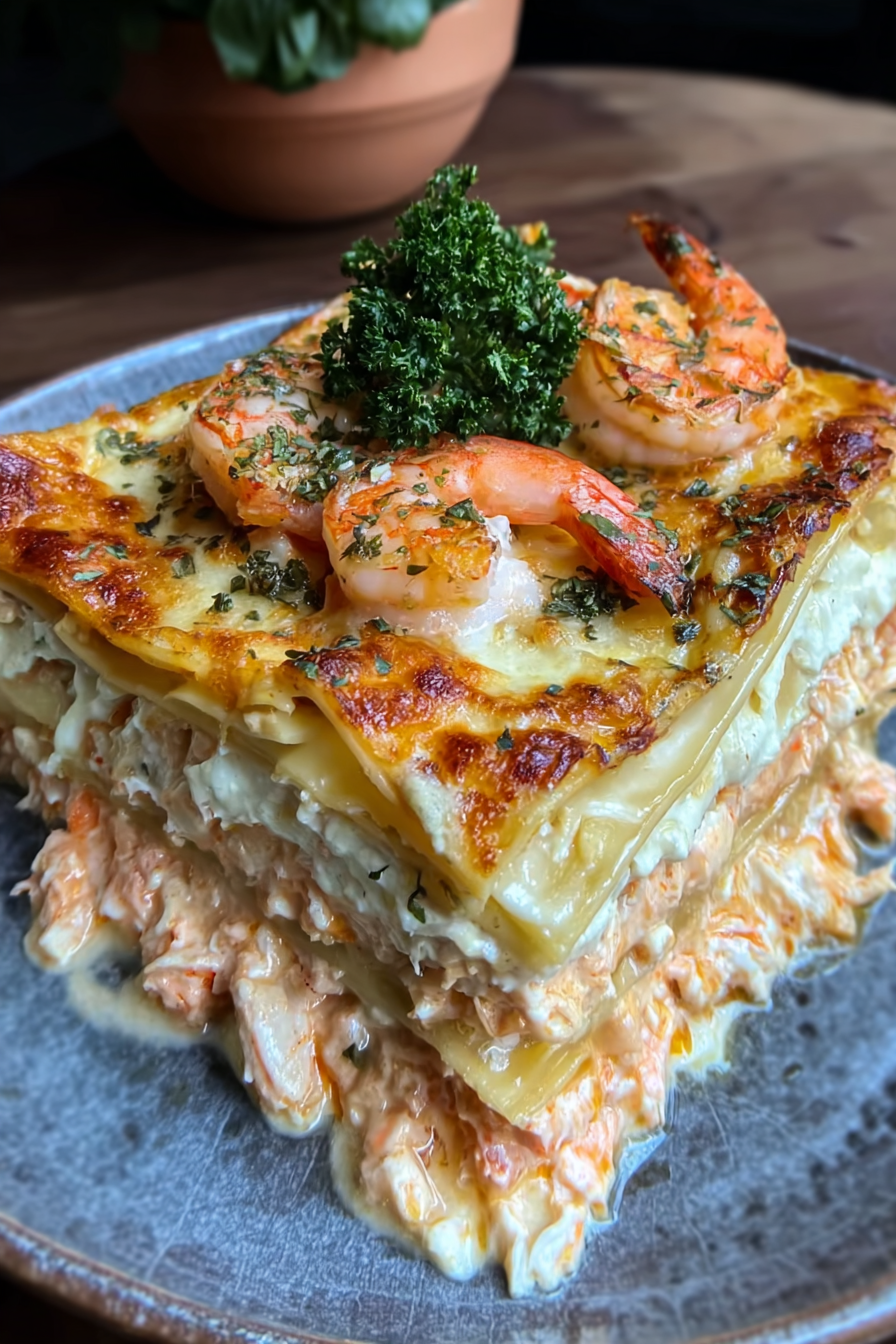 Seafood Lasagna with Shrimp and Crab