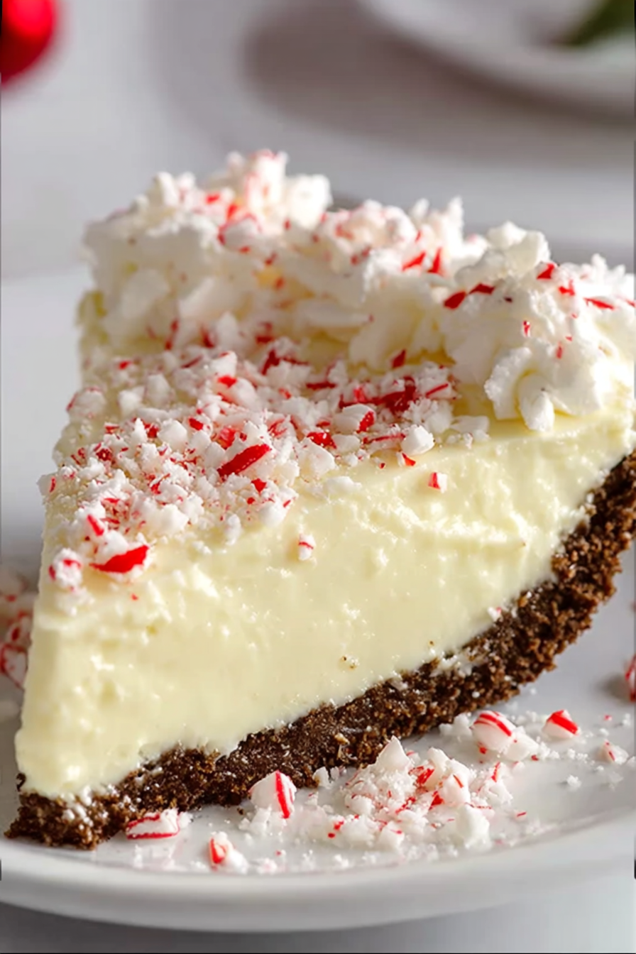 White Chocolate Peppermint Pie