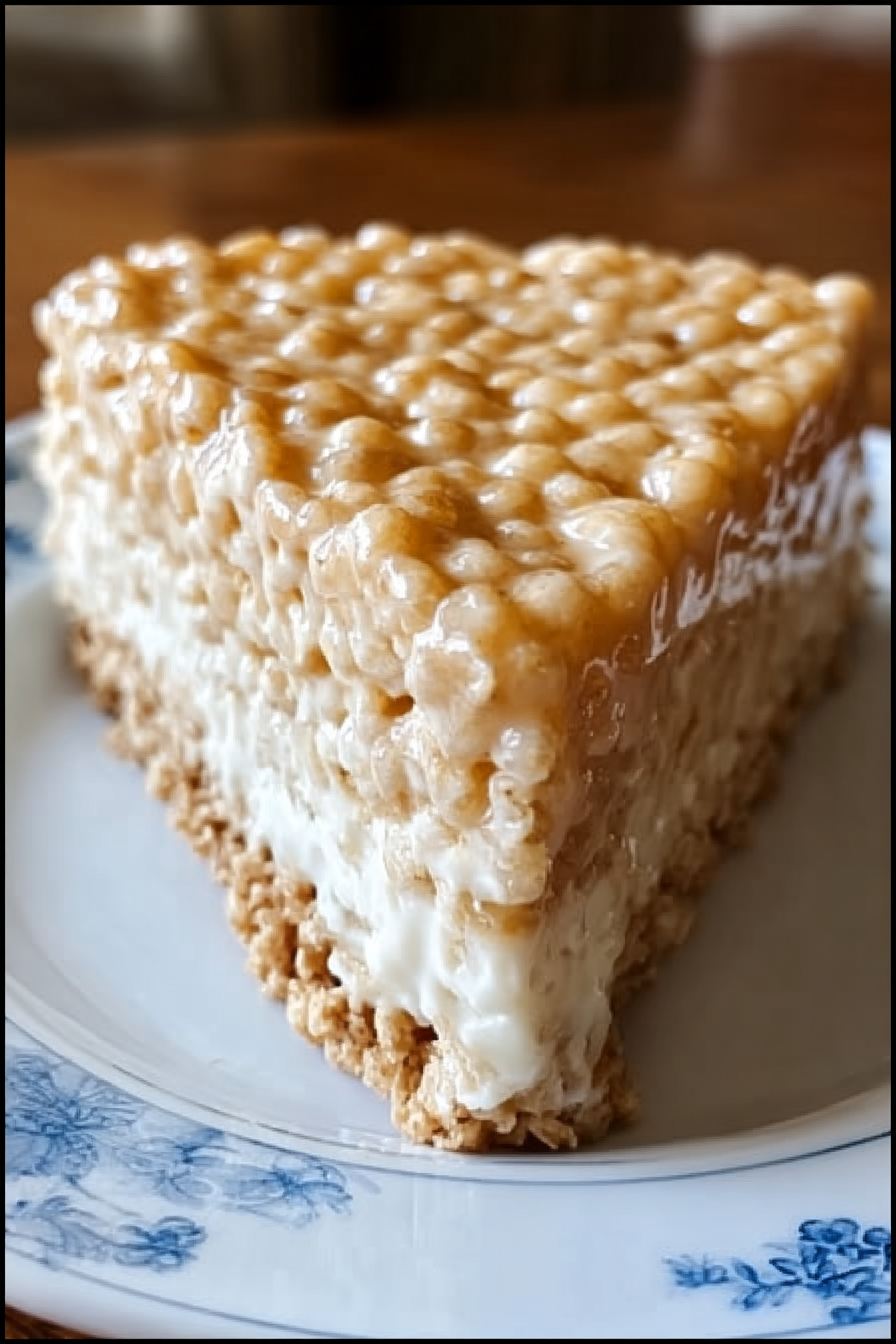 Rice Krispy Treat No-Bake Cheesecake