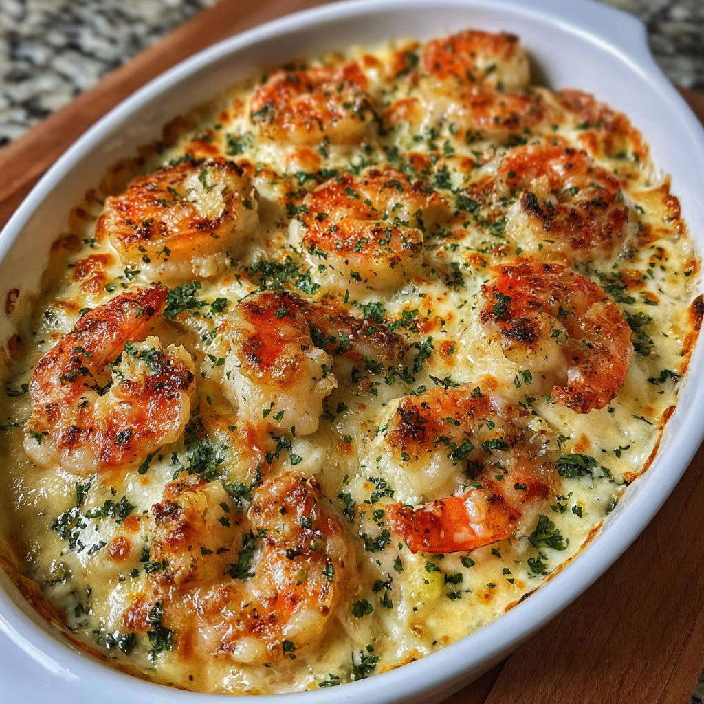 Garlic Parmesan Shrimp Bake