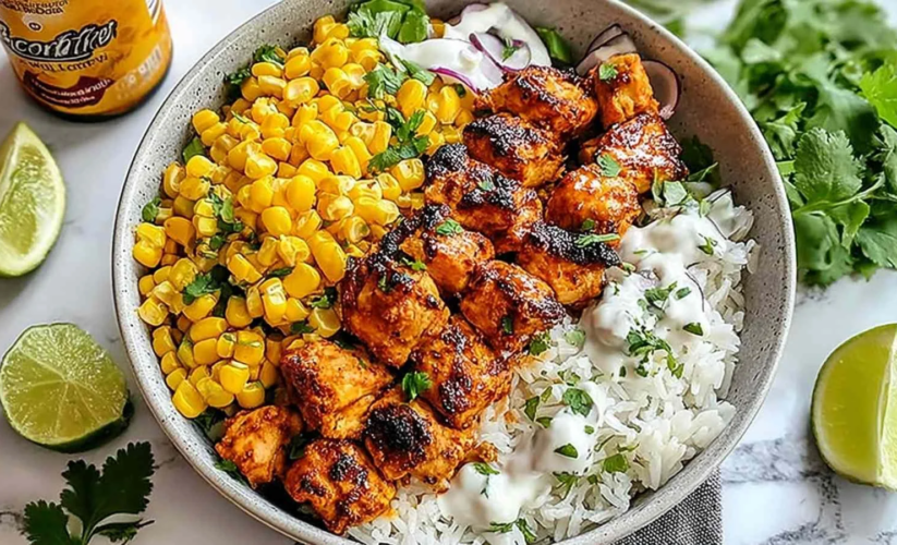 Street Corn Chicken Rice Bowl
