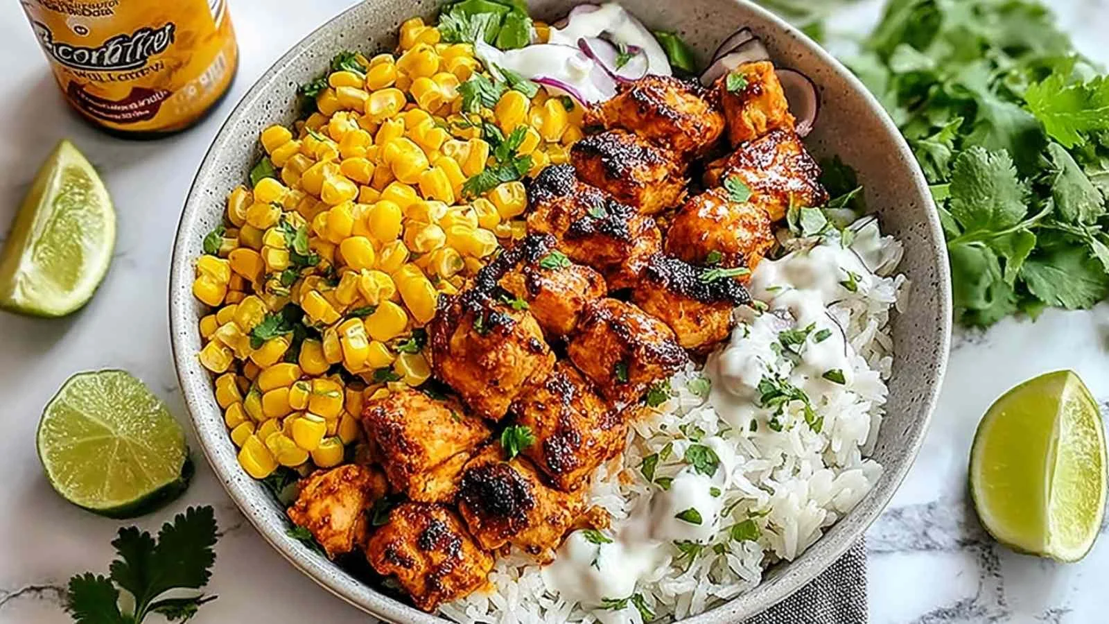 Street Corn Chicken Rice Bowl