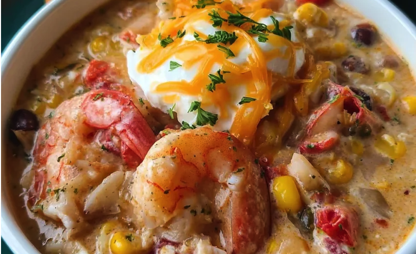 Easy Creamy Seafood and Shrimp Chili