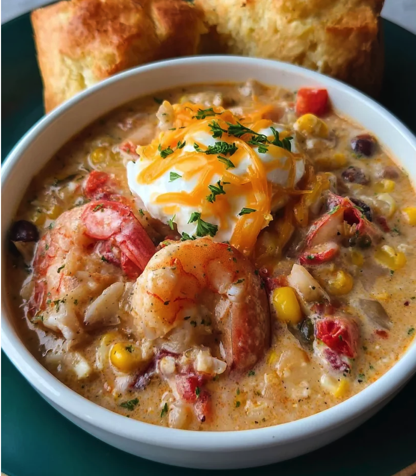 Easy Creamy Seafood and Shrimp Chili