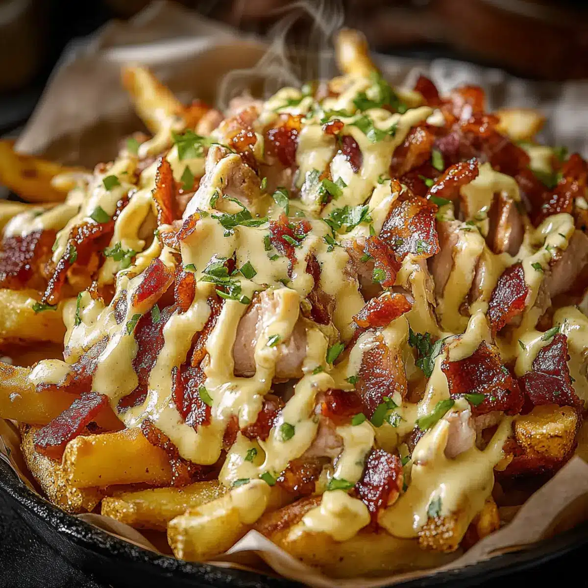 Dirty Chicken and Bacon Loaded Fries
