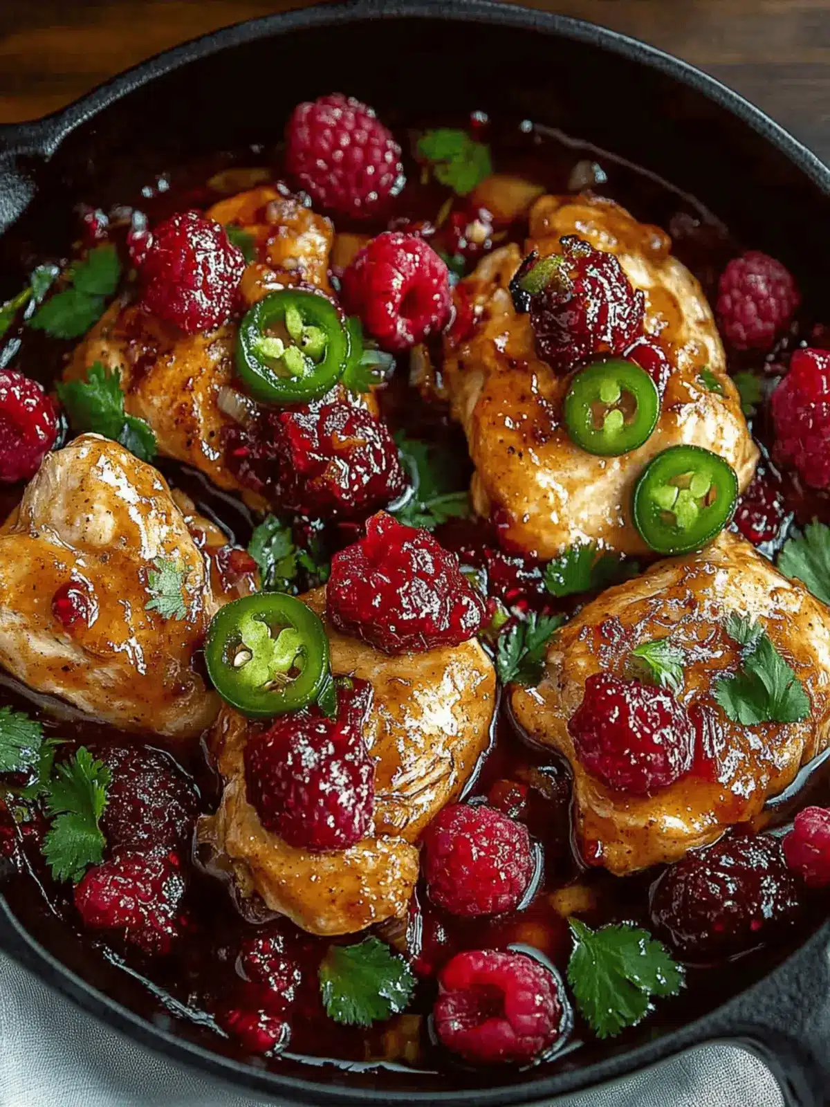 Sweet and Spicy Jalapeño Raspberry Chicken