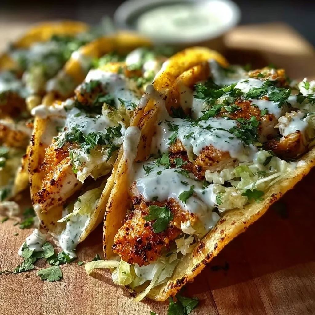 Dill Pickle Ranch Smash Chicken Tacos