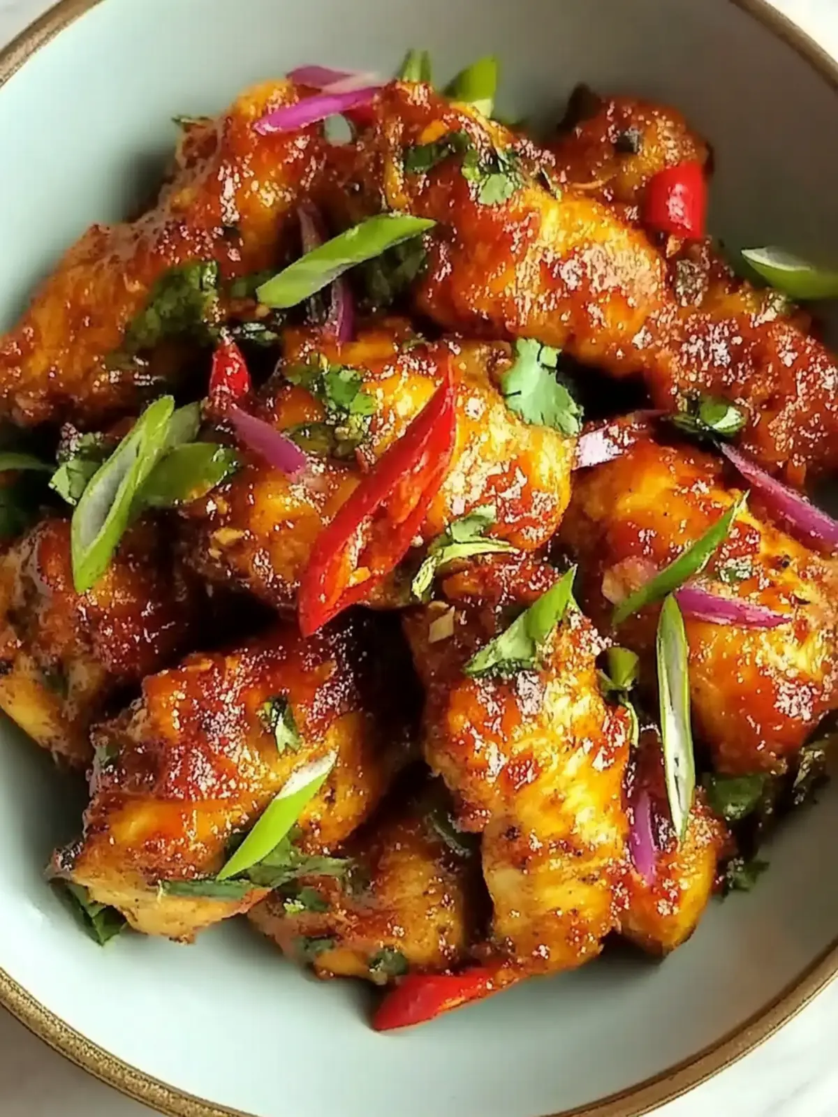 Hot and Tangy Devilled Chicken with Garlic and Vinegar