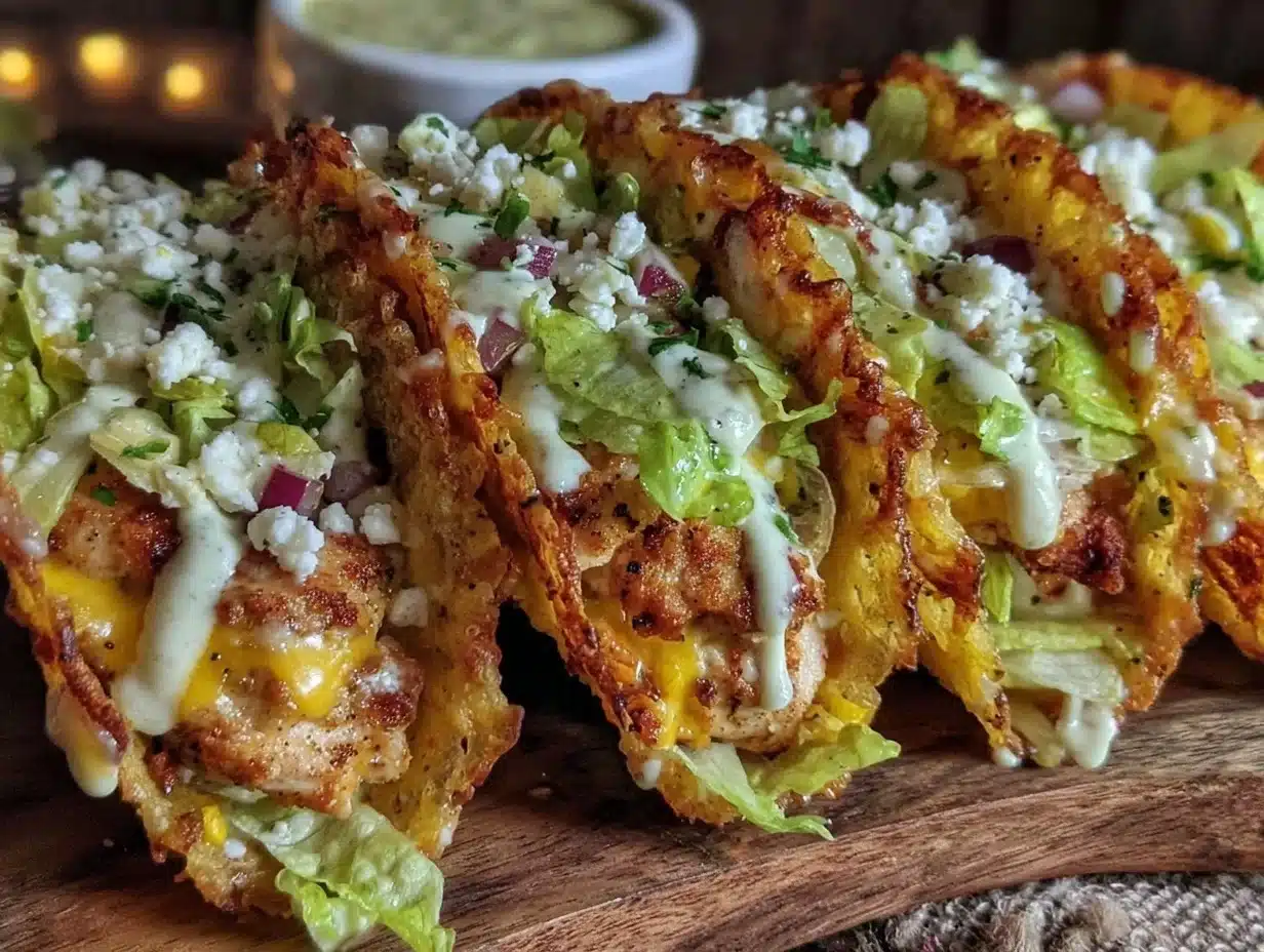 Dill Pickle Ranch Smash Chicken Tacos