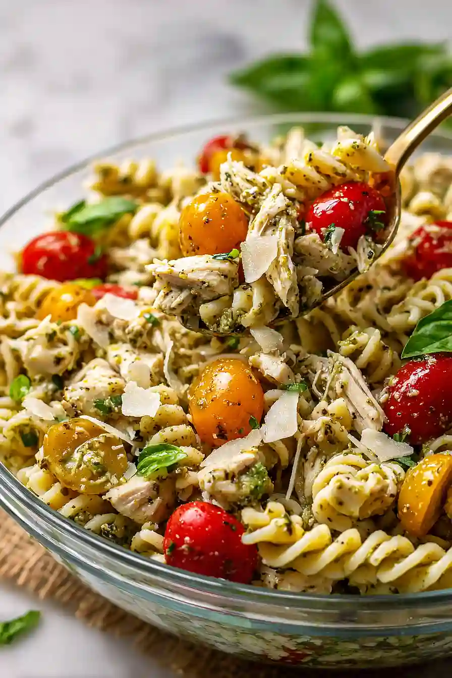 Classic Chicken Pesto Pasta Salad