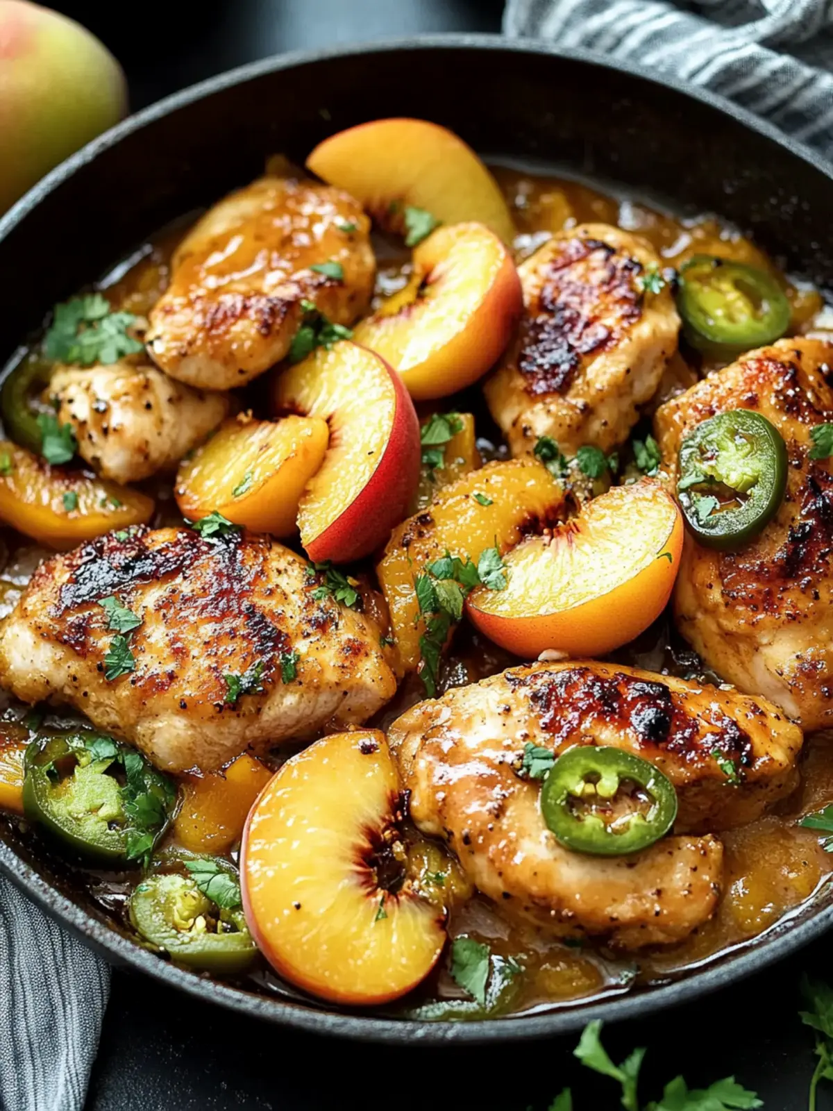 Sweet and Spicy Jalapeño Peach Chicken