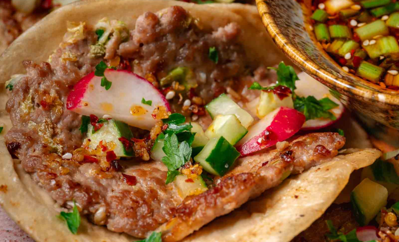 Dumpling Smashed Tacos