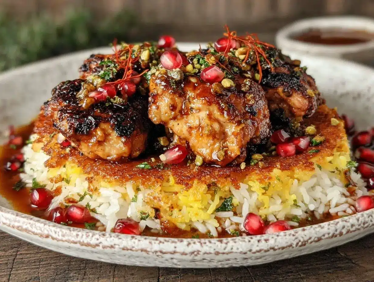 Persian Saffron Chicken with Crispy Tahdig Rice