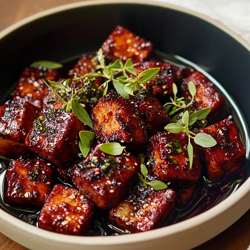 Blackberry Glazed Tofu with Black Pepper & Chili