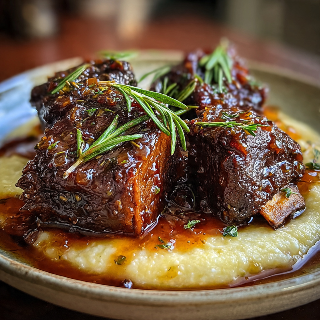 Slow Cooker Beef Short Ribs with Apricot Herb Glaze