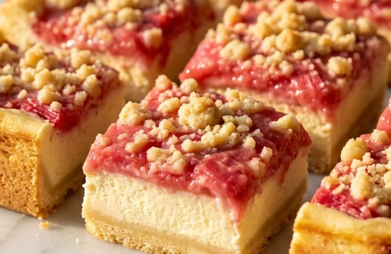Rhubarb Cheesecake Squares