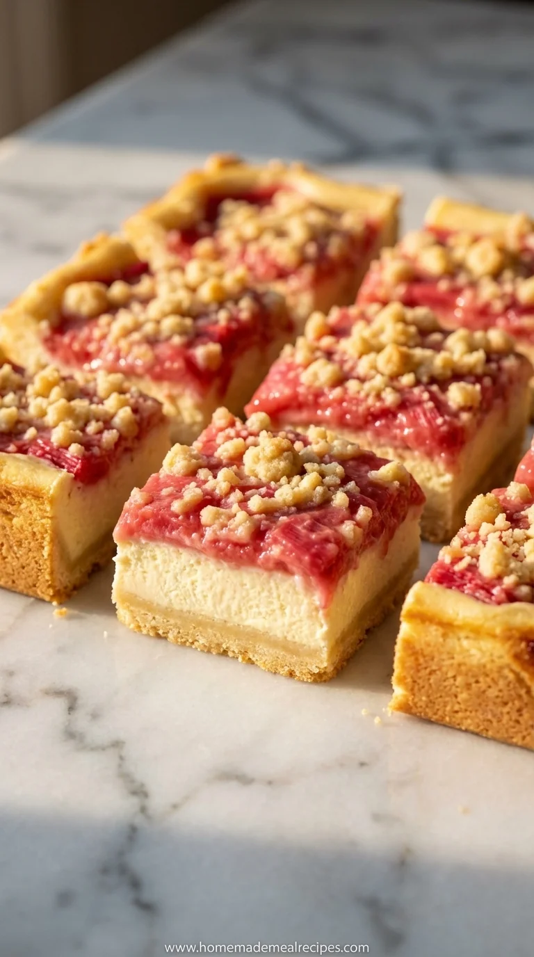 Rhubarb Cheesecake Squares